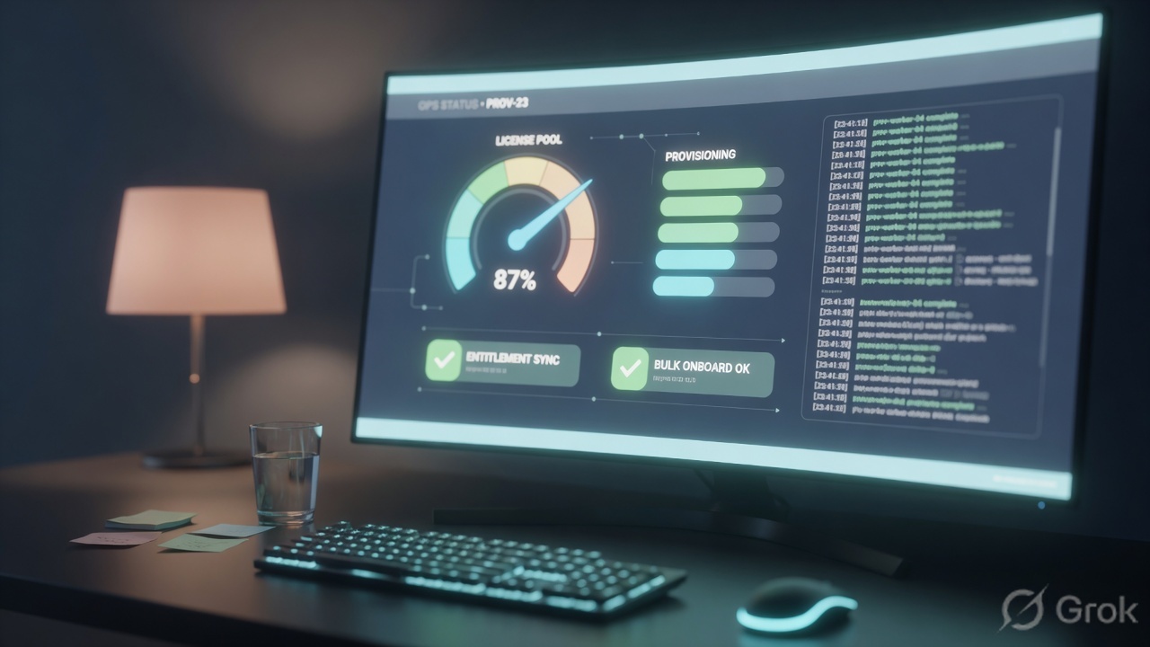Operator desk with license and provisioning gauges