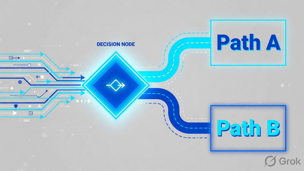 Abstract decision node splitting web traffic into two paths