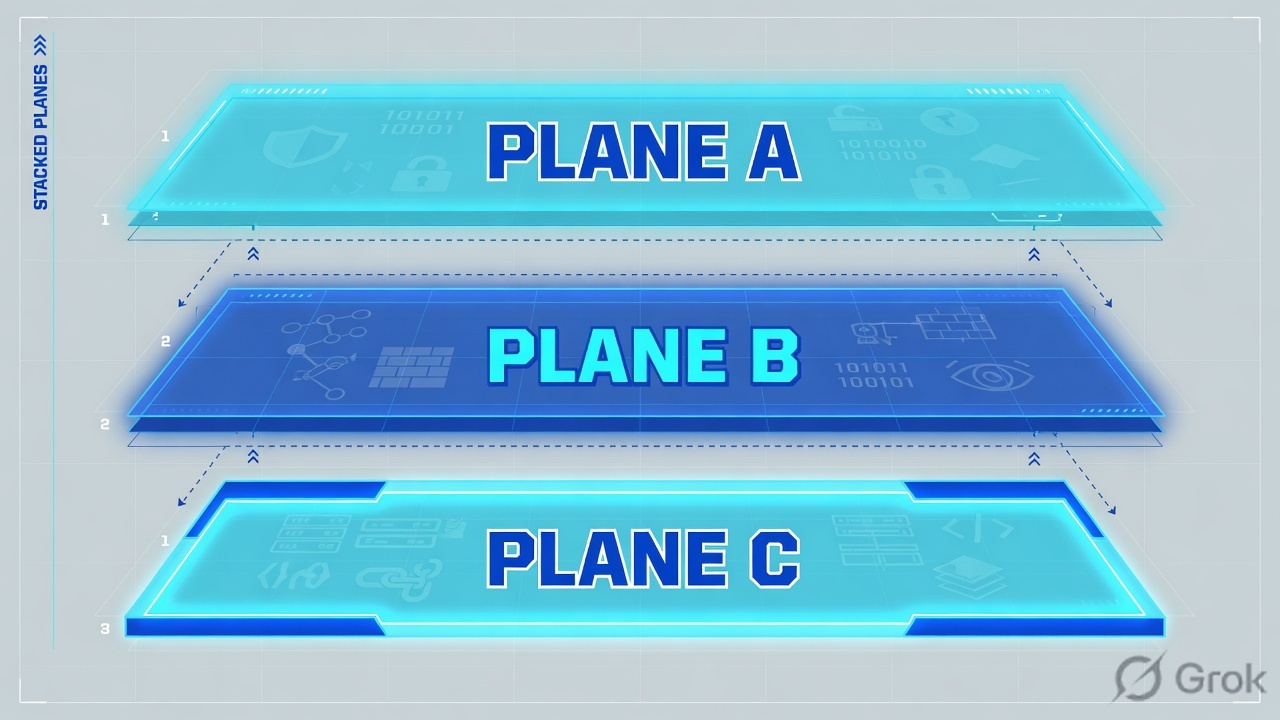 Three stacked architecture planes