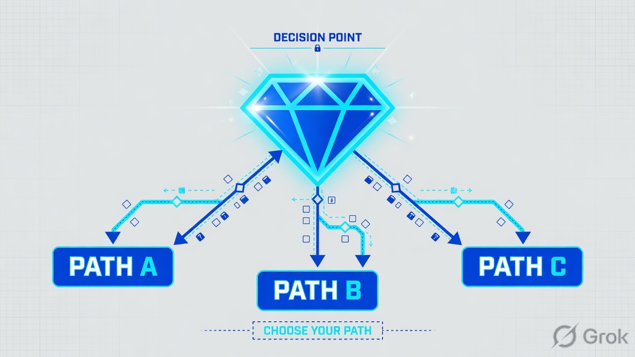 Three paths from one decision